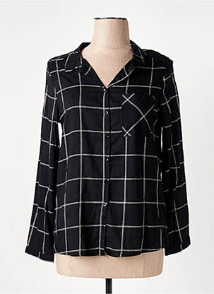 Chemisier coupe cintrée manches longues noir KANOPE femme