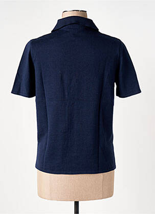 Polo coupe cintrée manches courtes bleu THEL ELEGANCE femme
