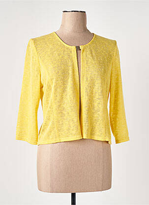 Gilet manches longues col rond jaune GEVANA femme
