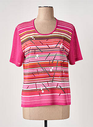 Top imprimé fantaisie manches courtes rose CHASSAGNARD femme