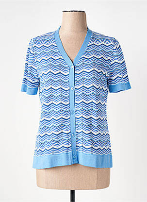 Gilet manches courtes bleu THEL ELEGANCE pour femme