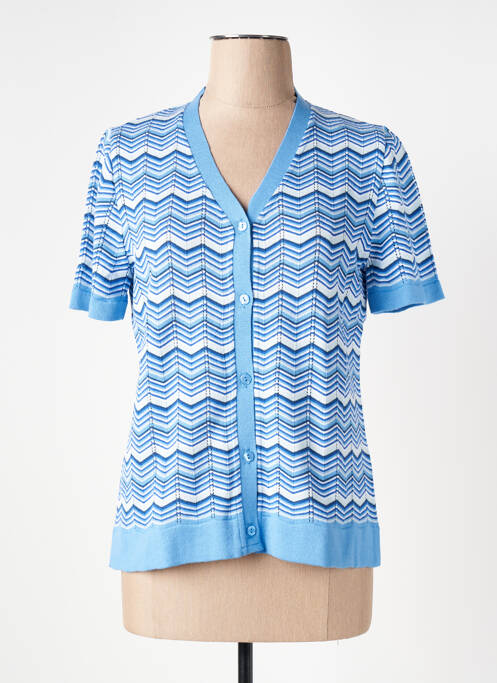 Gilet manches courtes bleu THEL ELEGANCE femme