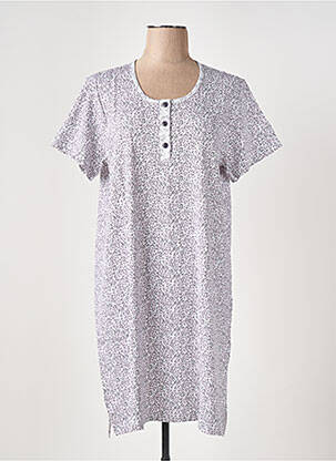 Chemise de nuit imprimé fantaisie blanc JET femme
