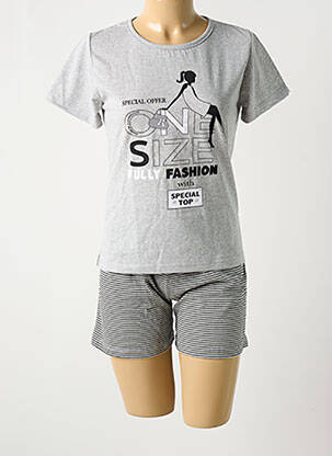 Pyjashort gris EVEN pour femme