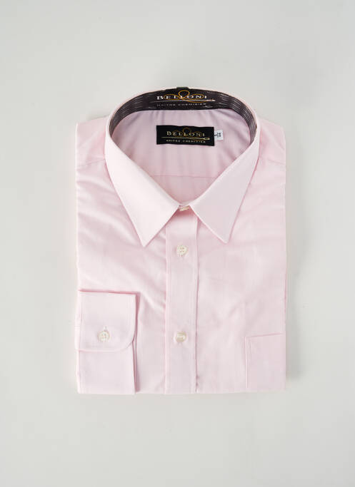 Chemise manches longues rose BELLONI pour homme