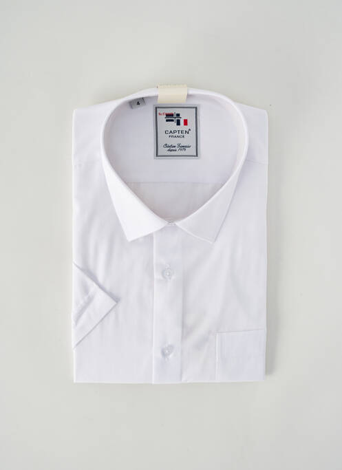 Chemise manches courtes coupe cintrée blanc CAPTEN homme