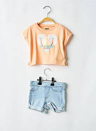 Ensemble short manches courtes orange LEVIS fille