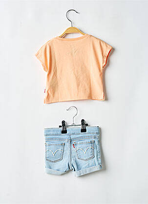 Ensemble short coupe droite orange LEVI'S fille