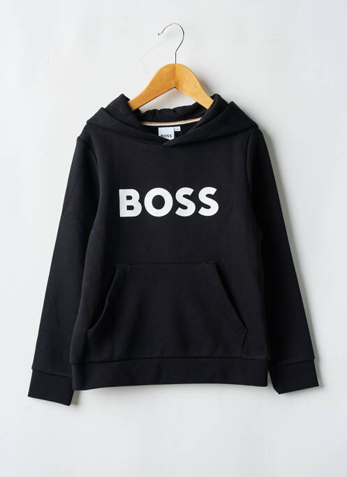 Sweat-shirt à capuche noir HUGO BOSS pour garçon