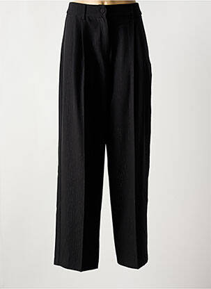 Pantalon large fermeture zippée sous rabat boutonné taille haute noir IMPERIAL femme