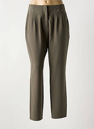 Pantalon droit taille à pinces taille haute vert LIU JO femme