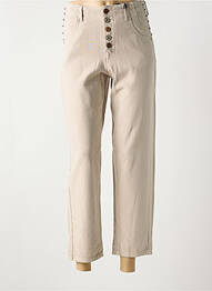 Jeans coupe droite taille haute taille haute beige FREEMAN T.PORTER femme
