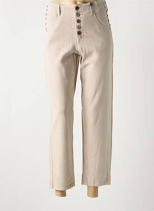 Jeans coupe droite taille haute taille haute beige FREEMAN T.PORTER femme