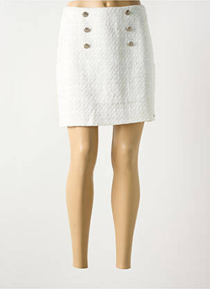 Jupe courte tissage tweed blanc LES P'TITES BOMBES femme