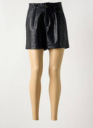Short tissage simili-cuir taille haute noir FREEMAN T.PORTER femme