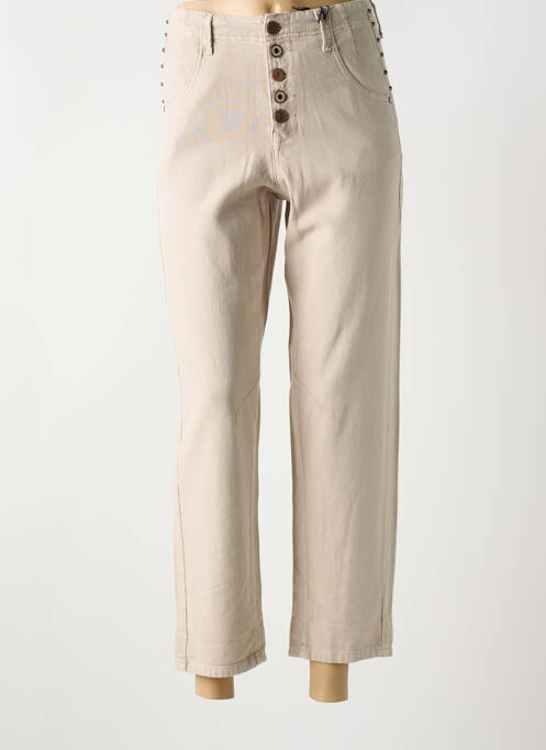 Jeans coupe droite taille haute taille haute beige FREEMAN T.PORTER femme
