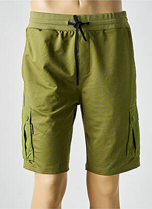 Bermuda taille élastique taille normale vert DOUBLEHOOD homme