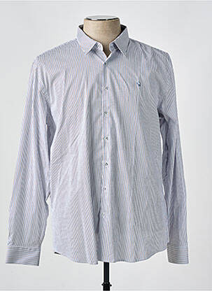 Chemise manches longues imprimé rayures bleu BENSON & CHERRY homme