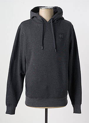Sweat-shirt à capuche tissage jersey manches longues gris HELVETICA homme