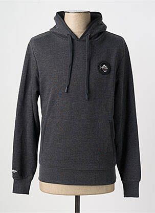 Sweat-shirt à capuche tissage jersey manches longues gris HELVETICA homme