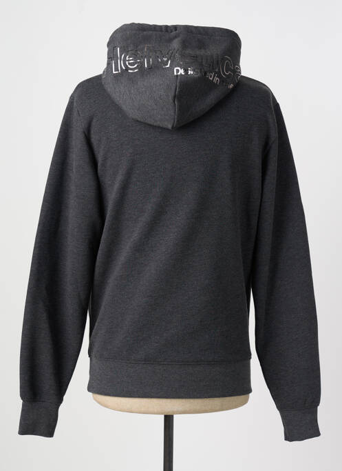 Sweat-shirt à capuche tissage jersey manches longues gris HELVETICA homme