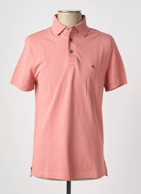 Polo stretch manches courtes rose TOMMY HILFIGER homme