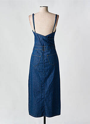 Robe longue coupe cintrée fines bretelles bleu FREEMAN T.PORTER femme