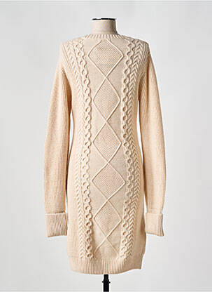 Robe mi-longue manches longues manches longues beige GUESS femme