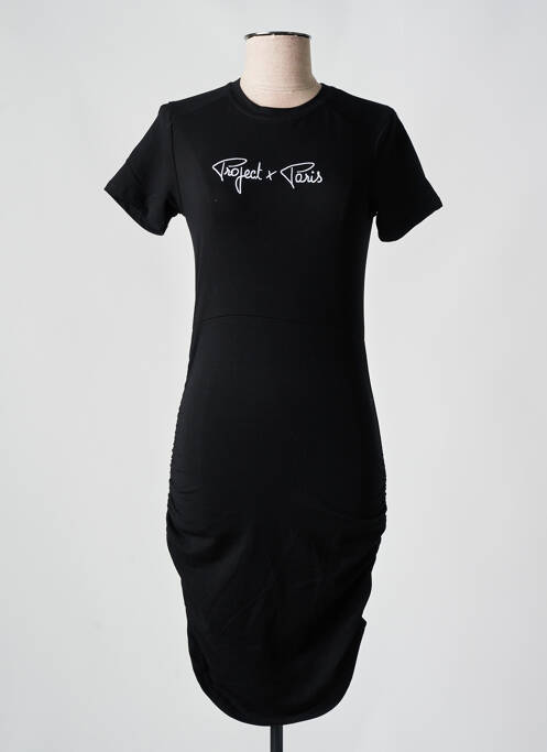 Robe mi-longue manches courtes manches courtes noir PROJECT X PARIS femme