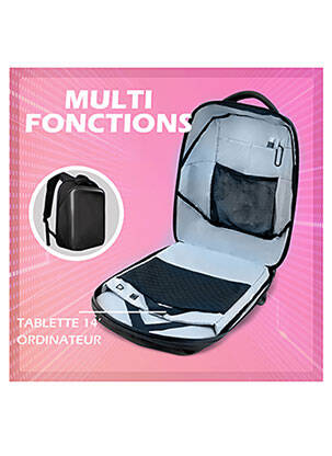 Sac à dos effet matière satinée noir SPIN BALENCE femme