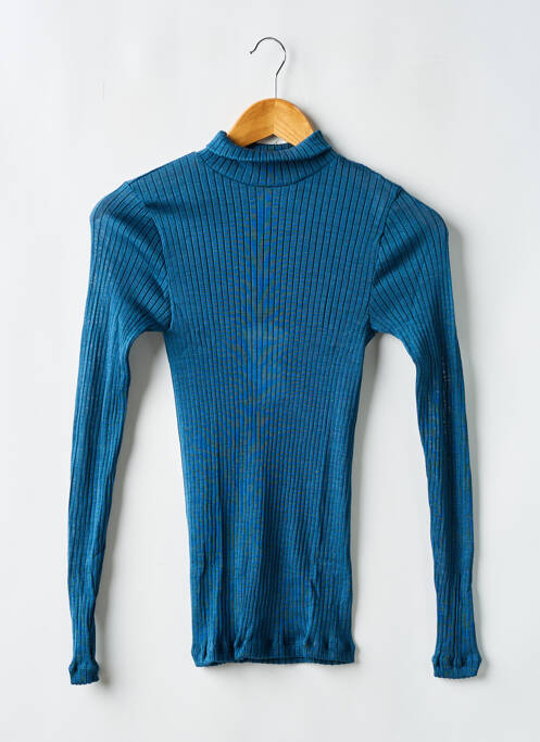 Pull col roulé bleu LISANZA pour femme