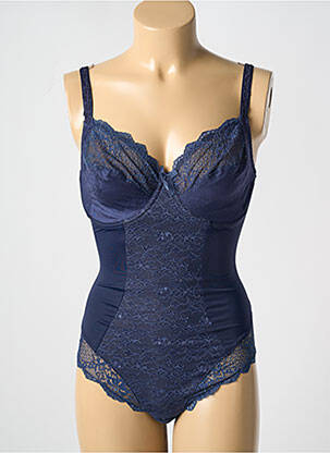 Body lingerie fermeture agrafe bleu ANTINEA femme