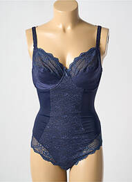 Body lingerie fermeture agrafe bleu ANTINEA femme