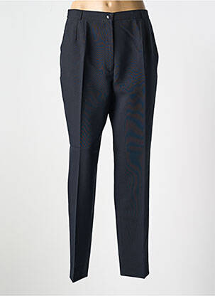 Pantalon droit taille à pinces taille haute bleu ALMINA femme