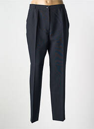 Pantalon droit taille à pinces taille haute bleu ALMINA femme