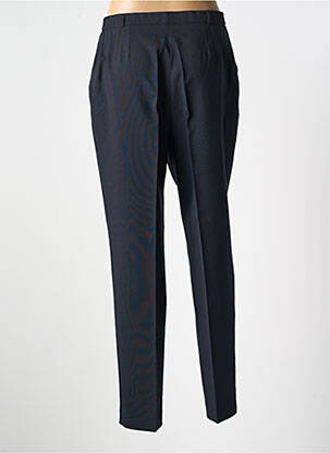 Pantalon droit taille à pinces taille haute bleu ALMINA femme