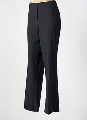 Pantalon flare taille à pinces taille haute noir DUO femme