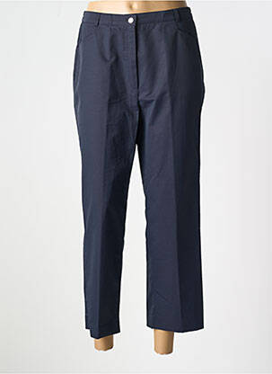 Pantalon 7/8 fermeture zippée sous rabat boutonné taille normale bleu FE EDITION femme