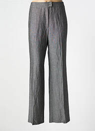 Pantalon flare taille à pinces taille haute gris FEDORA femme