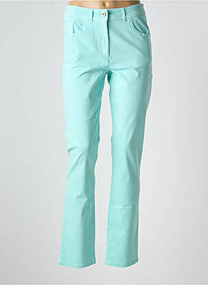 Pantalon slim tissage popeline taille normale bleu PAUSE CAFE femme
