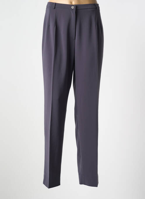 Pantalon droit taille à pinces taille haute gris MODISSIMO femme