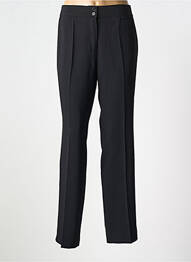 Pantalon droit tissage popeline taille normale noir LEBEK femme