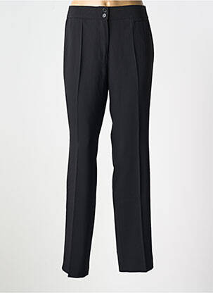 Pantalon droit tissage popeline taille normale noir LEBEK femme