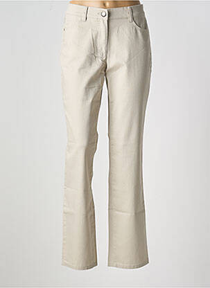 Jeans coupe droite stretch taille normale beige LEBEK femme