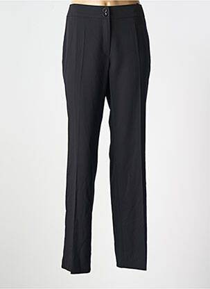 Pantalon droit fermeture zippée sous rabat boutonné taille normale noir LEBEK femme