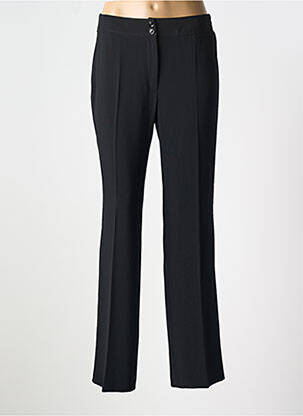 Pantalon droit tissage crêpe taille normale noir LEBEK femme