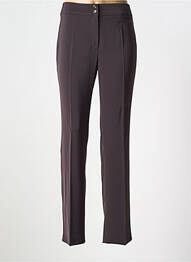 Pantalon droit tissage crêpe taille normale marron LEBEK femme