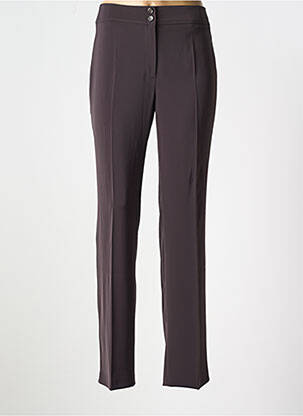 Pantalon droit tissage crêpe taille normale marron LEBEK femme