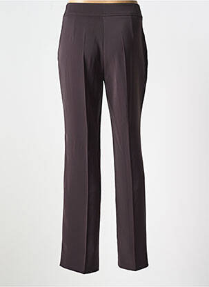 Pantalon droit tissage crêpe taille normale marron LEBEK femme