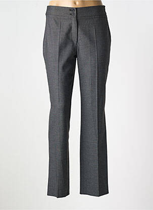 Pantalon droit fermeture zippée sous rabat boutonné taille normale gris LEBEK femme